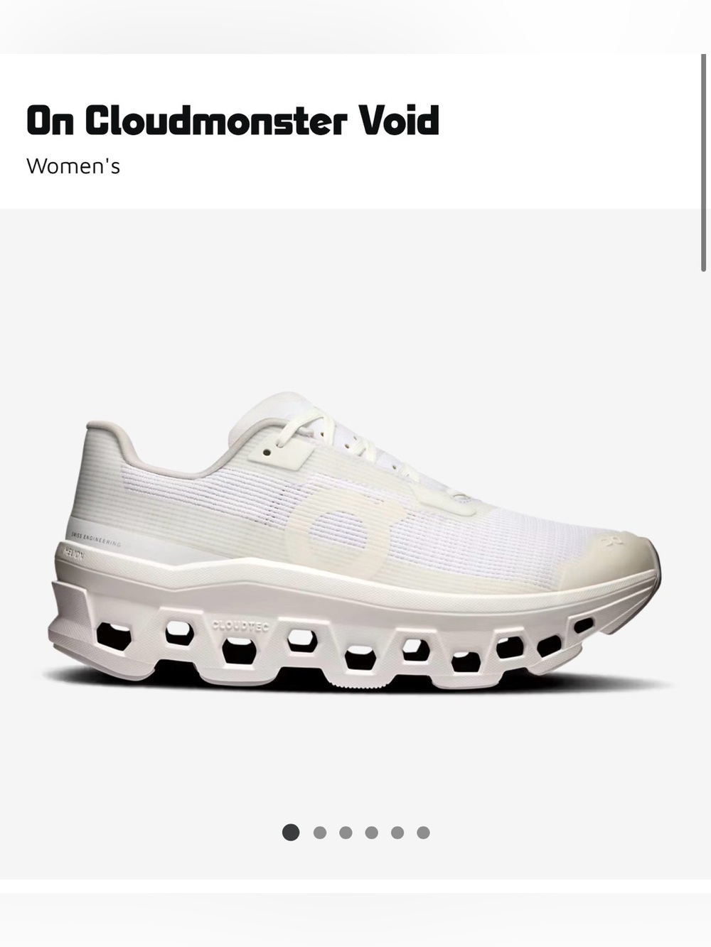On Running Cloudmonster Void Women's Running Shoe - Off-White